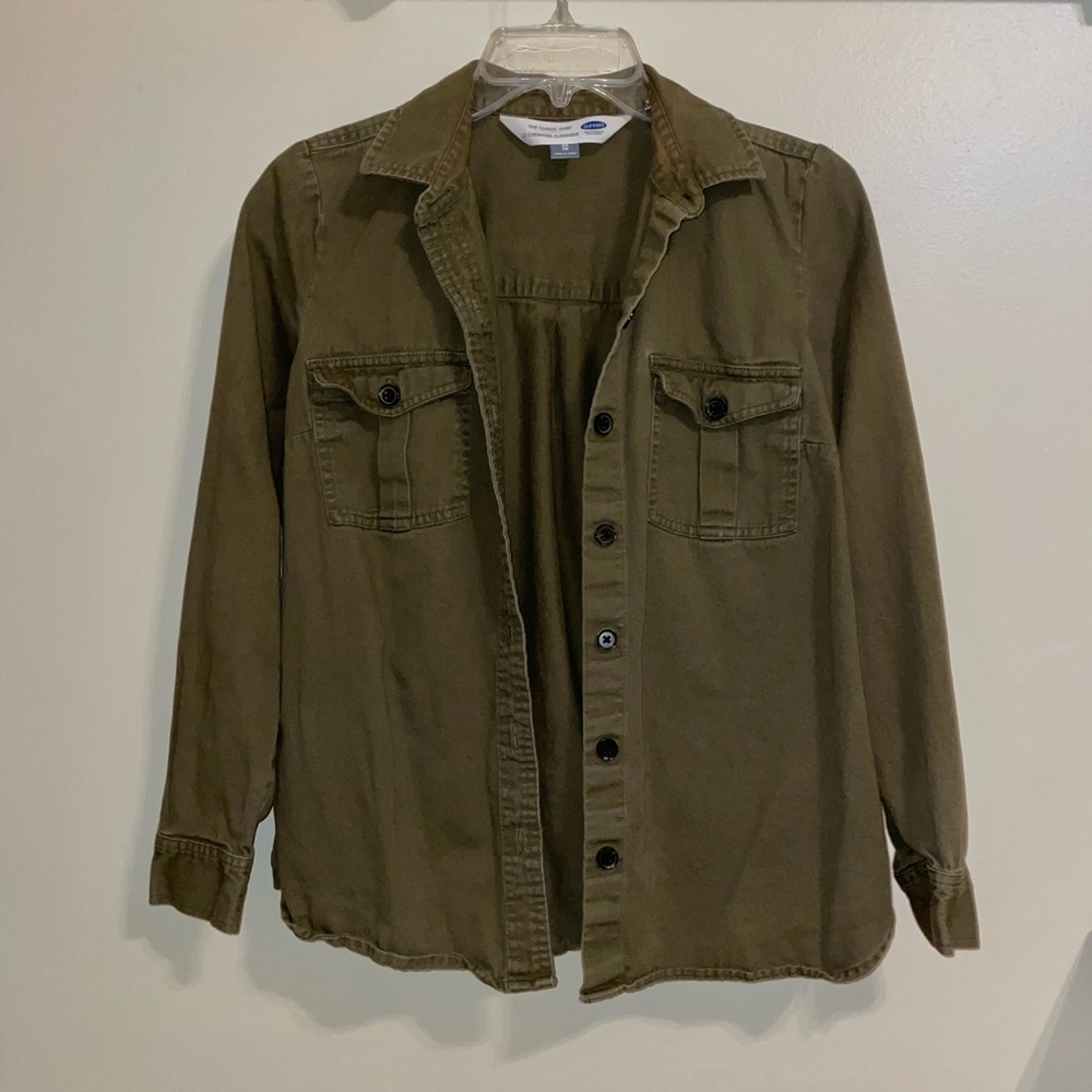 Old Navy Women’s Khaki Button-Up Shirt